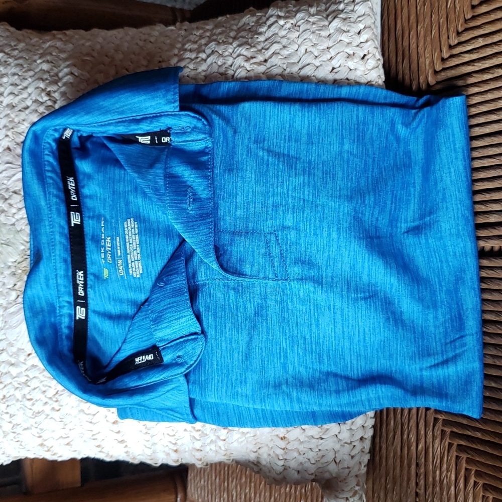 Tek Gear, Drytek, short sleeve polo, blue, size L 14/16